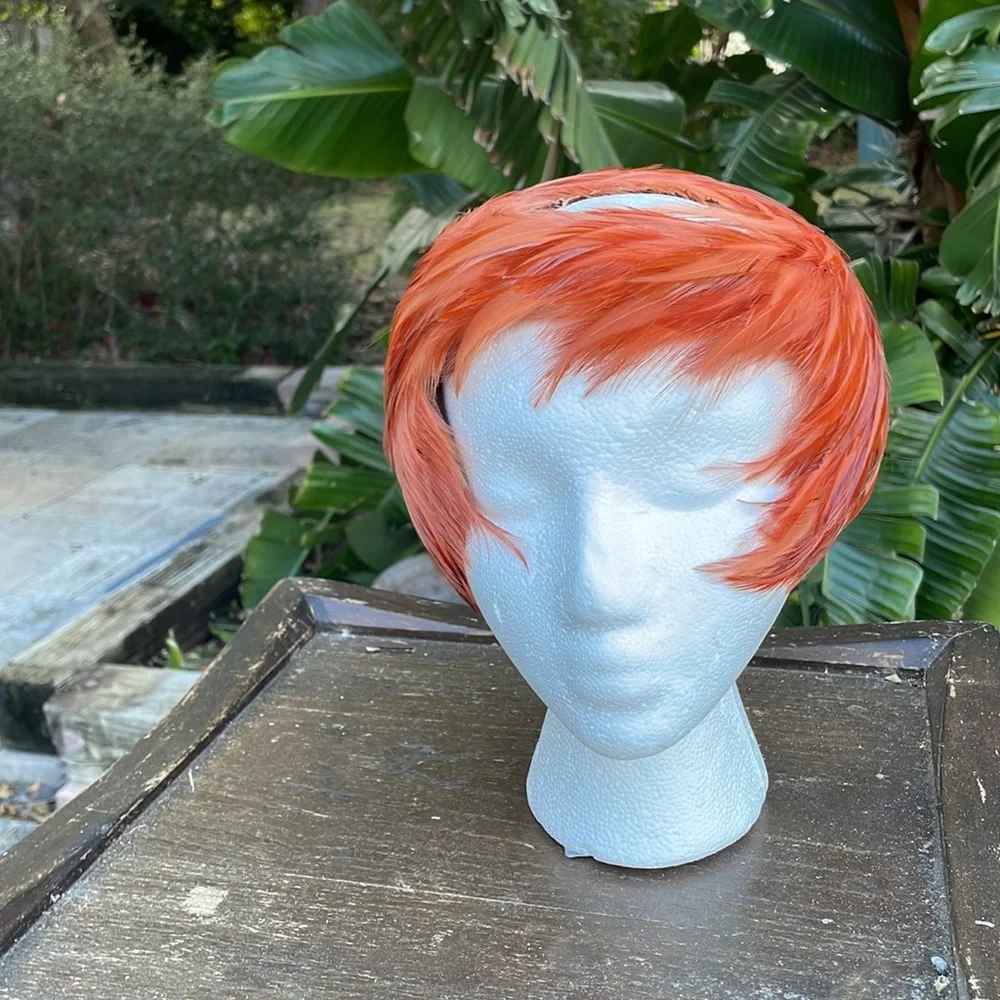 Vintage feather evening, hat - Picture 4 of 5